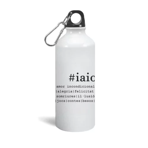 Botella aluminio hashtag iaio