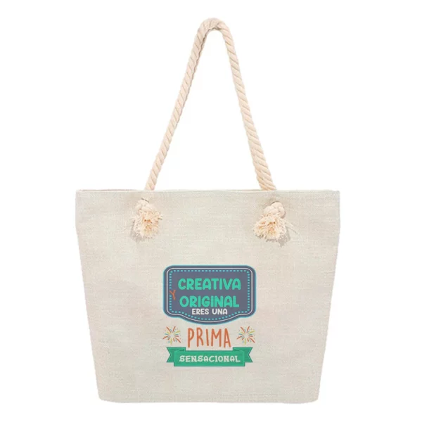 Bolsa Playa - Creativa y original eres una prima sensacional