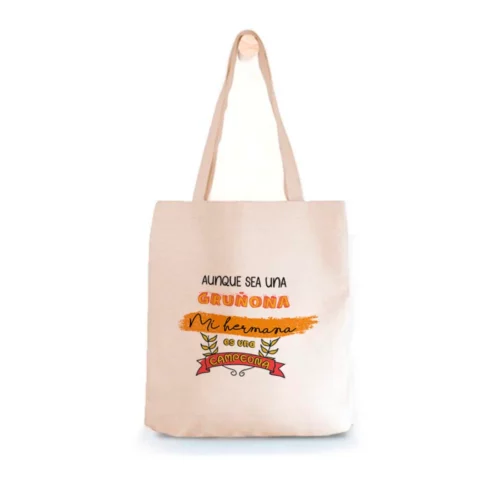 Tote Bag Hermana Aunque sea una gruñona, mi hermana es una campeona